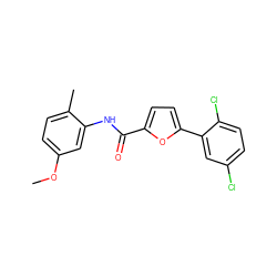 COc1ccc(C)c(NC(=O)c2ccc(-c3cc(Cl)ccc3Cl)o2)c1 ZINC000071331441