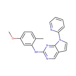 COc1ccc(C)c(Nc2ncc3ccn(-c4ccccn4)c3n2)c1 ZINC000036348624