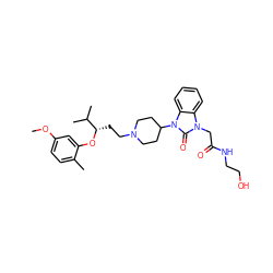 COc1ccc(C)c(O[C@@H](CCN2CCC(n3c(=O)n(CC(=O)NCCO)c4ccccc43)CC2)C(C)C)c1 ZINC000028874938