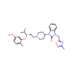 COc1ccc(C)c(O[C@@H](CCN2CCC(n3c(=O)n(Cc4nc(C)no4)c4ccccc43)CC2)C(C)C)c1 ZINC000029063107