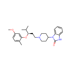 COc1ccc(C)c(O[C@H](CCN2CCC(n3c(=O)[nH]c4ccccc43)CC2)C(C)C)c1 ZINC000001489531