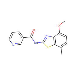 COc1ccc(C)c2sc(NC(=O)c3cccnc3)nc12 ZINC000084671696