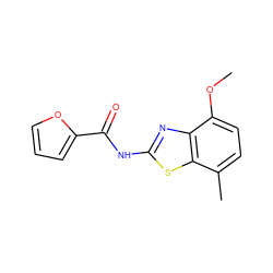 COc1ccc(C)c2sc(NC(=O)c3ccco3)nc12 ZINC000002723911