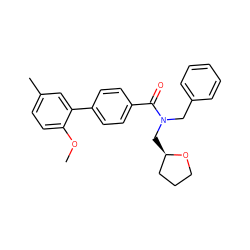 COc1ccc(C)cc1-c1ccc(C(=O)N(Cc2ccccc2)C[C@@H]2CCCO2)cc1 ZINC000040421041