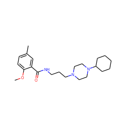COc1ccc(C)cc1C(=O)NCCCN1CCN(C2CCCCC2)CC1 ZINC000072120011