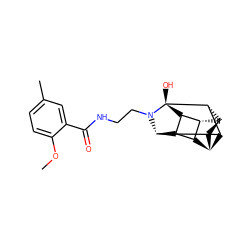 COc1ccc(C)cc1C(=O)NCCN1[C@@H]2[C@H]3[C@@H]4[C@@H]5[C@@H]6C[C@H]([C@@H]2[C@@H]6[C@]41O)[C@H]53 ZINC000261192037