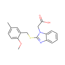 COc1ccc(C)cc1CSc1nc2ccccc2n1CC(=O)O ZINC000084654046