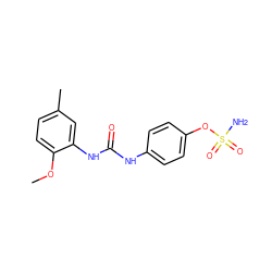 COc1ccc(C)cc1NC(=O)Nc1ccc(OS(N)(=O)=O)cc1 ZINC000084654739