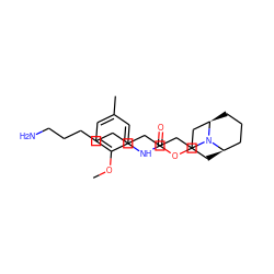 COc1ccc(C)cc1NC(=O)OC1C[C@@H]2CCC[C@H](C1)N2CCCCCCCCCCN ZINC001772640499