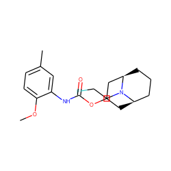 COc1ccc(C)cc1NC(=O)OC1C[C@@H]2CCC[C@H](C1)N2CCF ZINC000040934788