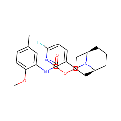 COc1ccc(C)cc1NC(=O)OC1C[C@@H]2CCC[C@H](C1)N2Cc1ccc(F)nc1 ZINC000040934994