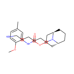 COc1ccc(C)cc1NC(=O)OC1C[C@H]2CCC[C@H](C1)N2CCCCCCN ZINC000145429445