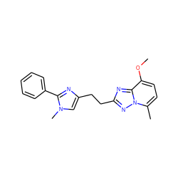 COc1ccc(C)n2nc(CCc3cn(C)c(-c4ccccc4)n3)nc12 ZINC000117865020