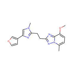 COc1ccc(C)n2nc(CCc3nc(-c4ccoc4)cn3C)nc12 ZINC000117863404