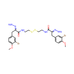 COc1ccc(C/C(=N\N)C(=O)NCCSSCCNC(=O)/C(Cc2ccc(OC)c(Br)c2)=N/N)cc1Br ZINC000039635958