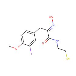 COc1ccc(C/C(=N\O)C(=O)NCCS)cc1I ZINC000044091372