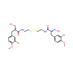 COc1ccc(C/C(=N\O)C(=O)NCCSSCCNC(=O)/C(Cc2ccc(OC)c(Br)c2)=N/O)cc1Br ZINC000030741132