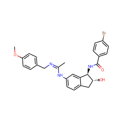COc1ccc(C/N=C(/C)Nc2ccc3c(c2)[C@@H](NC(=O)c2ccc(Br)cc2)[C@H](O)C3)cc1 ZINC000473084064