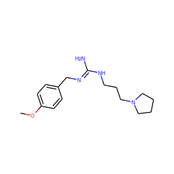 COc1ccc(C/N=C(\N)NCCCN2CCCC2)cc1 ZINC000013809068