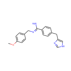 COc1ccc(C/N=C(\N)c2ccc(Cc3c[nH]cn3)cc2)cc1 ZINC000026380607