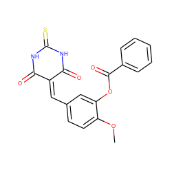 COc1ccc(C=C2C(=O)NC(=S)NC2=O)cc1OC(=O)c1ccccc1 ZINC000000862290