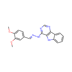 COc1ccc(C=NNc2ncnc3c2[nH]c2ccccc23)cc1OC ZINC000254209862