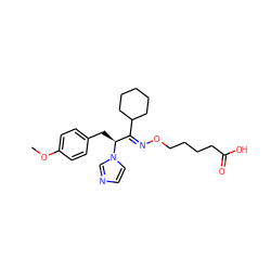 COc1ccc(C[C@@H](/C(=N/OCCCCC(=O)O)C2CCCCC2)n2ccnc2)cc1 ZINC000003922270