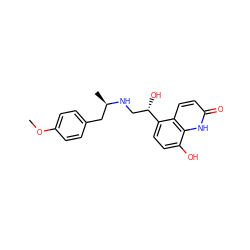 COc1ccc(C[C@@H](C)NC[C@H](O)c2ccc(O)c3[nH]c(=O)ccc23)cc1 ZINC000034853956