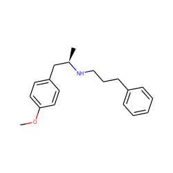 COc1ccc(C[C@@H](C)NCCCc2ccccc2)cc1 ZINC000012356005