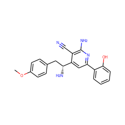 COc1ccc(C[C@@H](N)c2cc(-c3ccccc3O)nc(N)c2C#N)cc1 ZINC000028370073