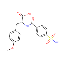 COc1ccc(C[C@@H](NC(=O)c2ccc(S(N)(=O)=O)cc2)C(=O)O)cc1 ZINC000027644920
