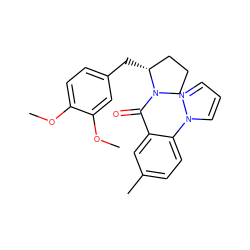 COc1ccc(C[C@@H]2CCCN2C(=O)c2cc(C)ccc2-n2cccn2)cc1OC ZINC000653779550