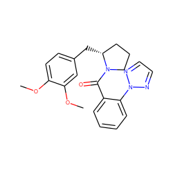 COc1ccc(C[C@@H]2CCCN2C(=O)c2ccccc2-n2nccn2)cc1OC ZINC000653779542
