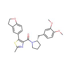 COc1ccc(C[C@@H]2CCCN2C(=O)c2nc(C)sc2-c2ccc3c(c2)CCO3)cc1OC ZINC000653786123