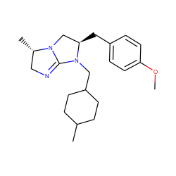 COc1ccc(C[C@@H]2CN3C(=NC[C@@H]3C)N2CC2CCC(C)CC2)cc1 ZINC000027205820