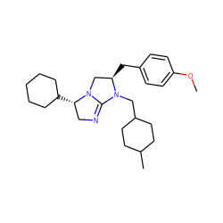 COc1ccc(C[C@@H]2CN3C(=NC[C@@H]3C3CCCCC3)N2CC2CCC(C)CC2)cc1 ZINC000027212019