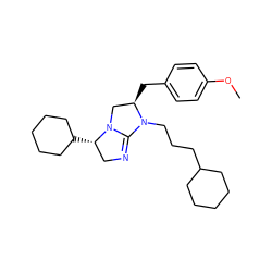 COc1ccc(C[C@@H]2CN3C(=NC[C@@H]3C3CCCCC3)N2CCCC2CCCCC2)cc1 ZINC000027209901