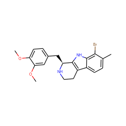 COc1ccc(C[C@@H]2NCCc3c2[nH]c2c(Br)c(C)ccc32)cc1OC ZINC000013756929