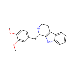 COc1ccc(C[C@@H]2NCCc3c2[nH]c2ccccc32)cc1OC ZINC000024717778