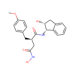 COc1ccc(C[C@H](CC(=O)NO)C(=O)N[C@H]2c3ccccc3C[C@H]2O)cc1 ZINC000013864282