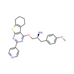COc1ccc(C[C@H](N)COc2nc(-c3ccncc3)nc3sc4c(c23)CCCC4)cc1 ZINC000223664773