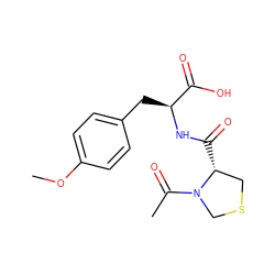 COc1ccc(C[C@H](NC(=O)[C@@H]2CSCN2C(C)=O)C(=O)O)cc1 ZINC000028098402