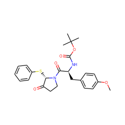 COc1ccc(C[C@H](NC(=O)OC(C)(C)C)C(=O)N2CCC(=O)[C@@H]2Sc2ccccc2)cc1 ZINC000026172601