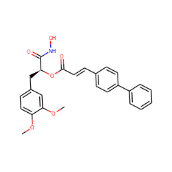 COc1ccc(C[C@H](OC(=O)/C=C/c2ccc(-c3ccccc3)cc2)C(=O)NO)cc1OC ZINC000095587526