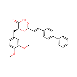 COc1ccc(C[C@H](OC(=O)/C=C/c2ccc(-c3ccccc3)cc2)C(=O)O)cc1OC ZINC000095587787