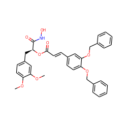 COc1ccc(C[C@H](OC(=O)/C=C/c2ccc(OCc3ccccc3)c(OCc3ccccc3)c2)C(=O)NO)cc1OC ZINC000095586747