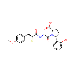 COc1ccc(C[C@H](S)C(=O)NCC(=O)N2[C@H](C(=O)O)CC[C@@H]2c2ccccc2O)cc1 ZINC000013756763