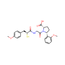 COc1ccc(C[C@H](S)C(=O)NCC(=O)N2[C@H](C(=O)O)CC[C@@H]2c2ccccc2OC)cc1 ZINC000013756767