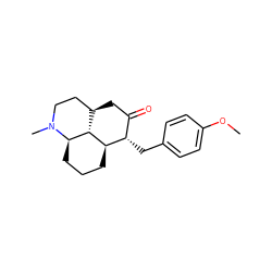 COc1ccc(C[C@H]2C(=O)C[C@@H]3CCN(C)[C@@H]4CCC[C@H]2[C@@H]34)cc1 ZINC001772603191