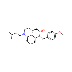 COc1ccc(C[C@H]2C(=O)C[C@@H]3CCN(CCC(C)C)[C@@H]4CCC[C@H]2[C@@H]34)cc1 ZINC001772585475